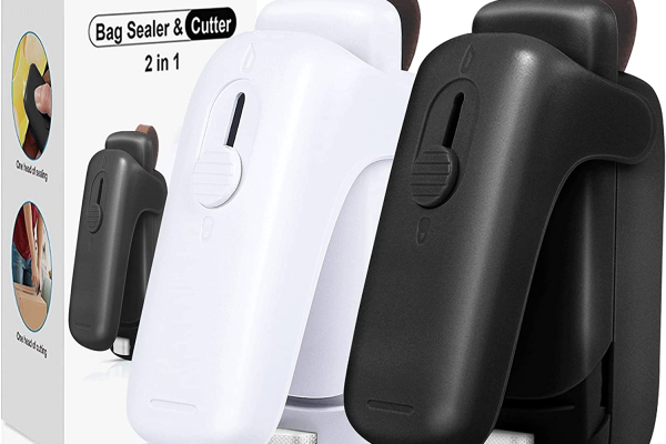 2 Pcs Bag Sealer, Mini Bag Sealer Clips, 2 in 1 Mini Bag Heat Sealer image 1